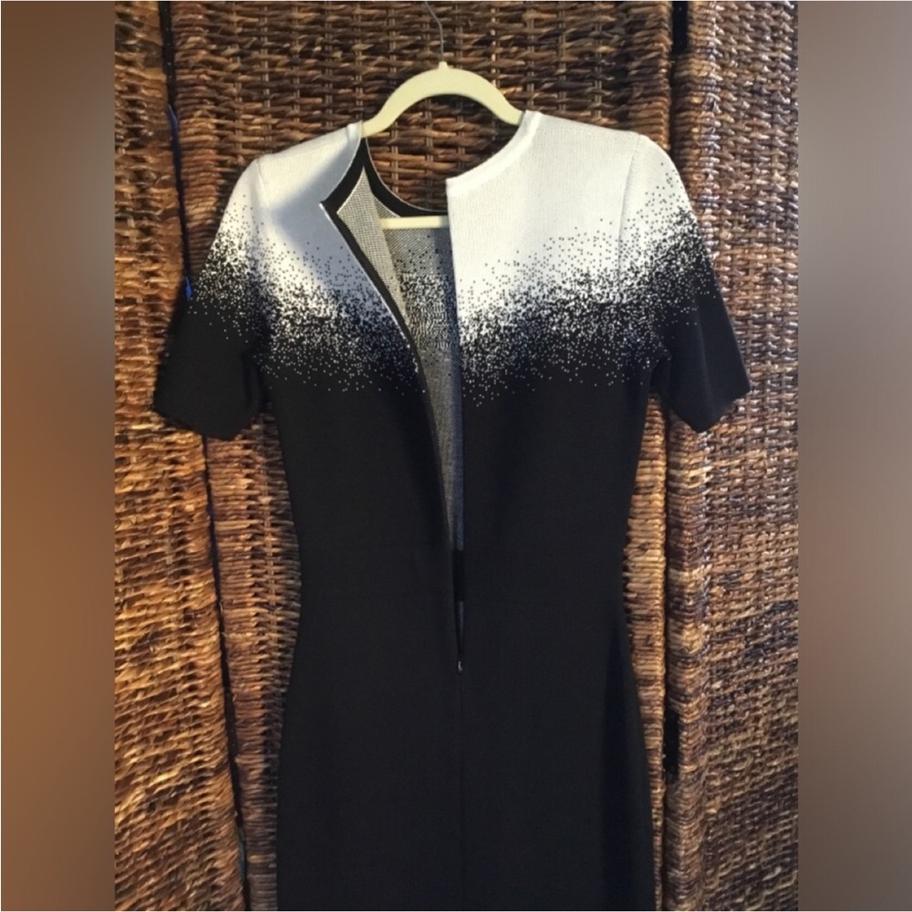 OSCAR DE LA RENTA SHORT SLEEVE DRESS BACK HIDDEN ZIP SIZE MEDUIM VIRGIN WOOL - Picture 7 of 15